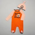 Baby Essentials Baby Boy Mommy's Little Monster Footie & Cap, 2-Piece Set - Orange
