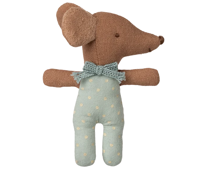 Maileg - Baby Mouse In A Box - Sleepy Wakey - Blue - Wakey