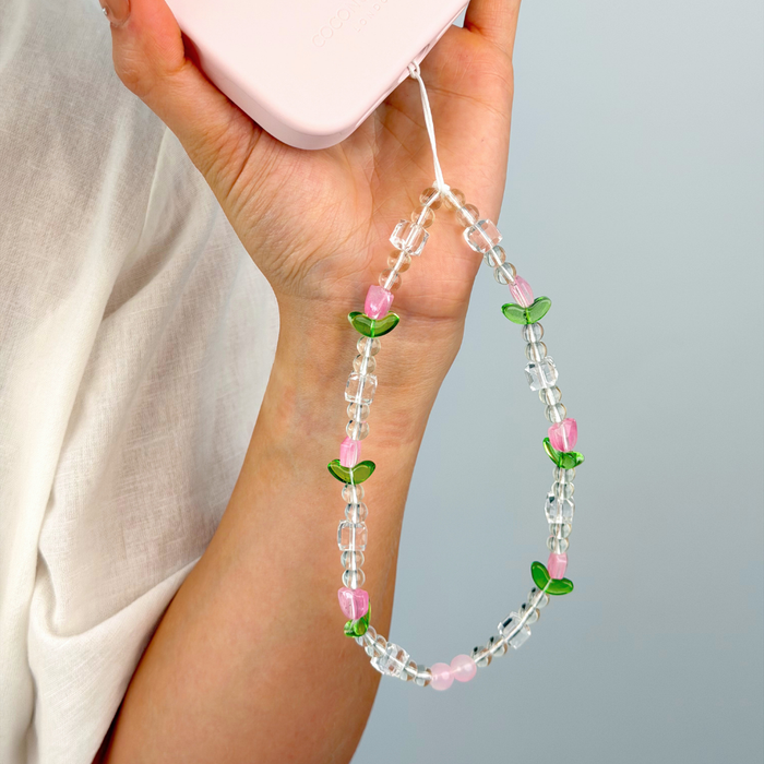 Studio shoot of cute tulips phone strap