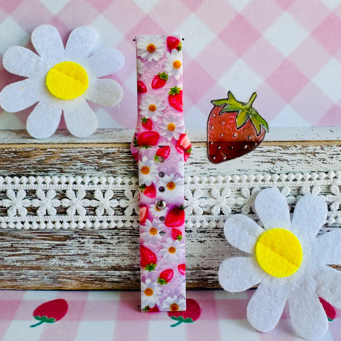 Berry Cute Blooms Print Silicone Band For Samsung Watch