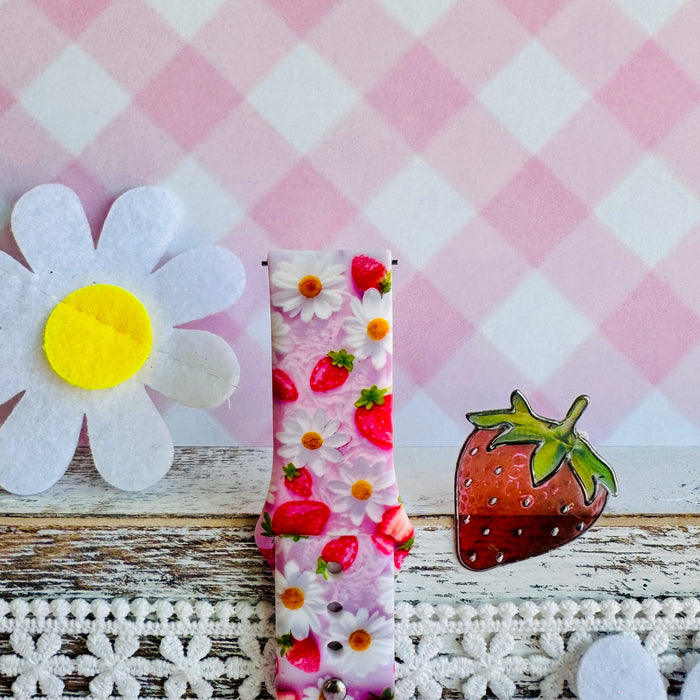 Berry Cute Blooms Print Silicone Band For Samsung Watch