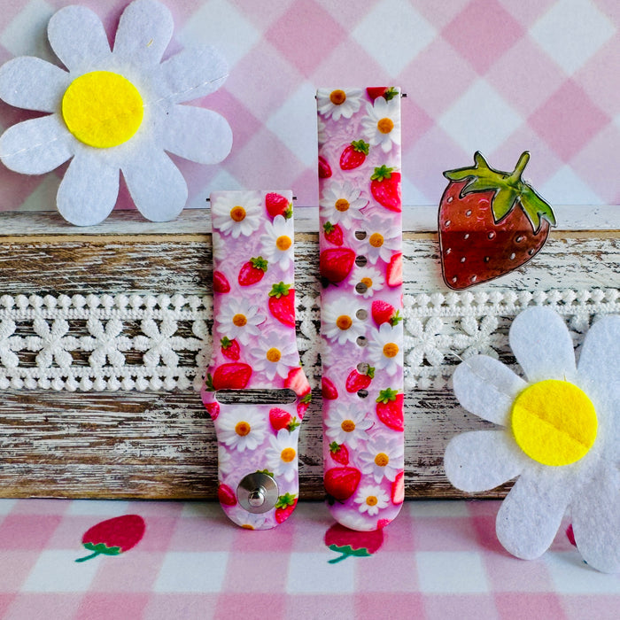 Berry Cute Blooms Print Silicone Band For Samsung Watch