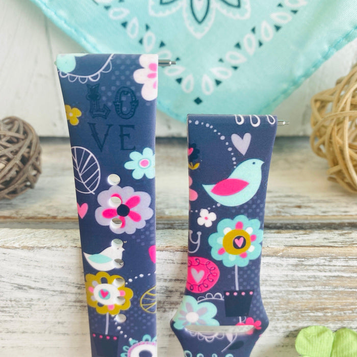 Birdie Print Silicone Band For Samsung Watch - Fancy Bands