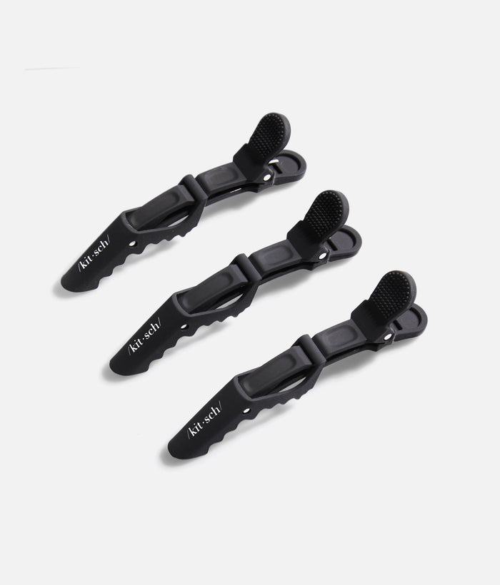 Black No-Slip Crocodile Clips • 3-Piece Hair Sectioning Set