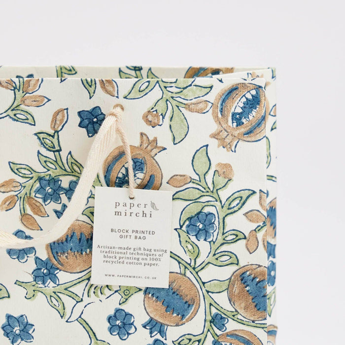 Block Printed Gift Bags (Medium) - Indigo - Magnolia Lane co. Home + Garden + Gift