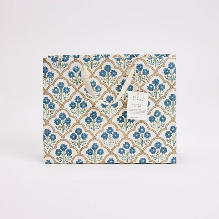 Block Printed Gift Bags (Medium) - Indigo - Magnolia Lane co. Home + Garden + Gift
