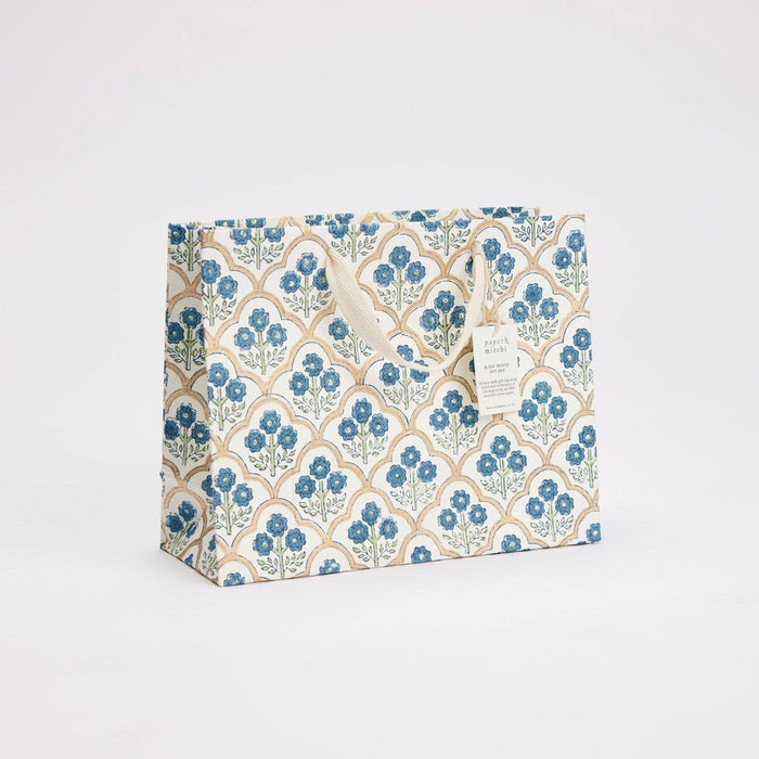 Block Printed Gift Bags (Medium) - Indigo - Magnolia Lane co. Home + Garden + Gift