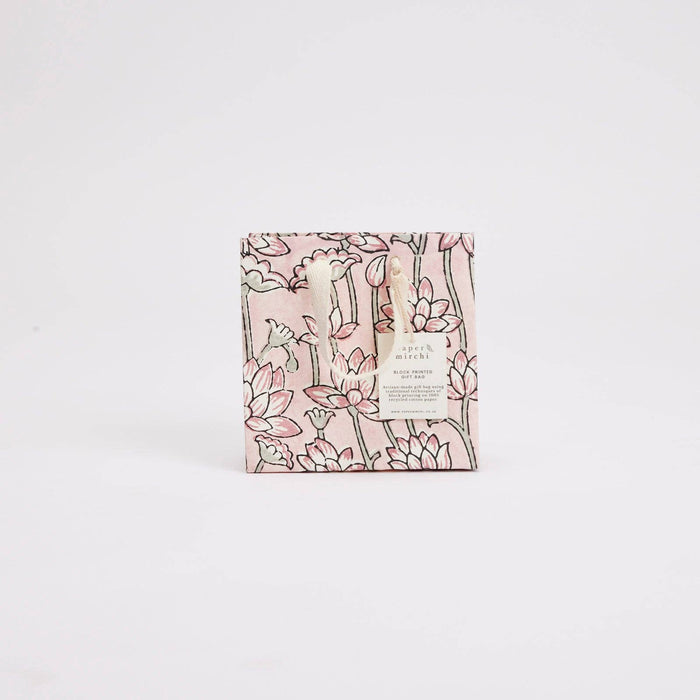 Block Printed Gift Bags (Small) - Pink Earth - Magnolia Lane co. Home + Garden + Gift
