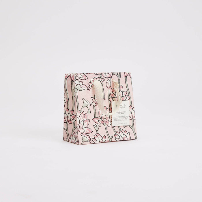 Block Printed Gift Bags (Small) - Pink Earth - Magnolia Lane co. Home + Garden + Gift