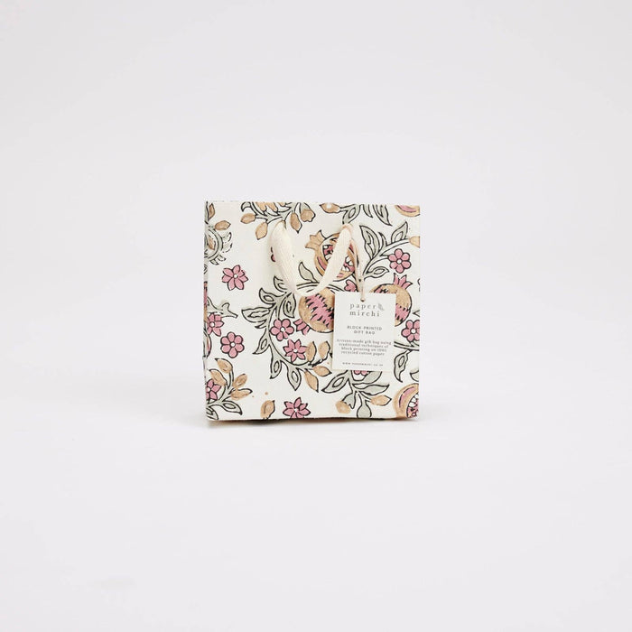 Block Printed Gift Bags (Small) - Pink Earth - Magnolia Lane co. Home + Garden + Gift