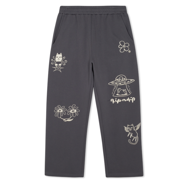 RIPNDIP Blonded Straight Leg Sweatpants (Charcoal)