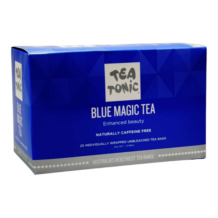 Box of Tea Tonic Blue Magic Tea on a white background