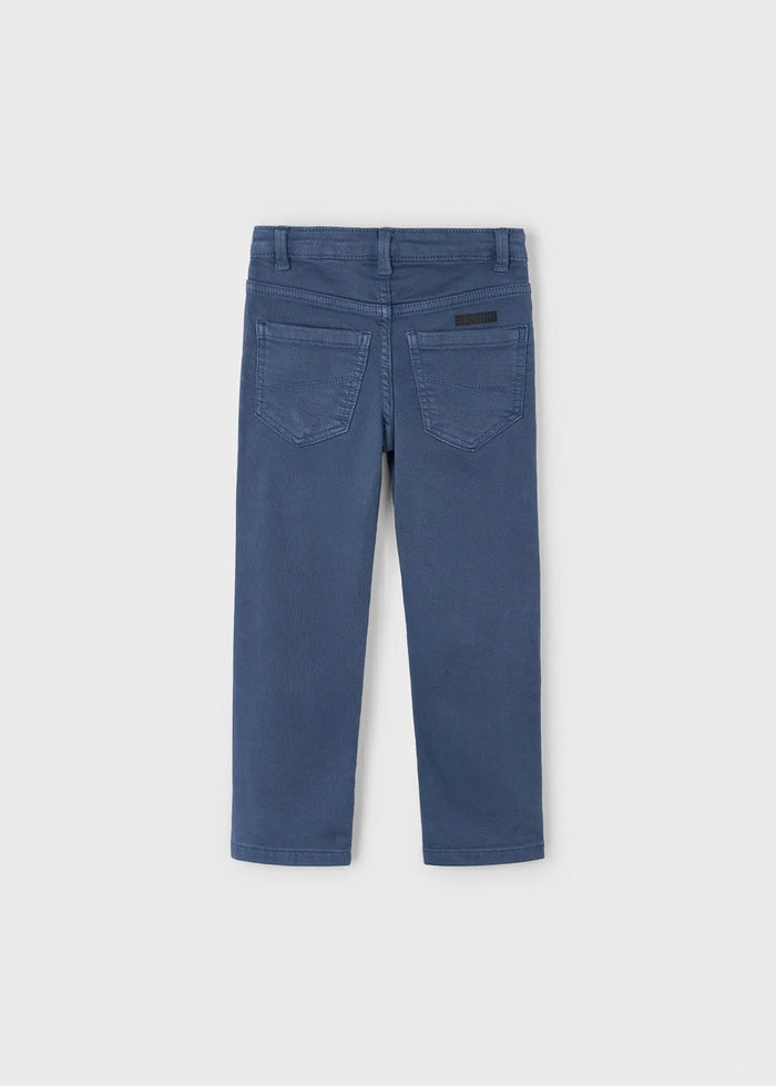 Side/back view of boys’ straight-leg pants showing clean hem and fit