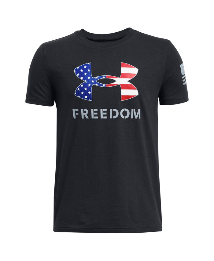 Boys' Under Armour Freedom Logo T-Shirt- Black Steel