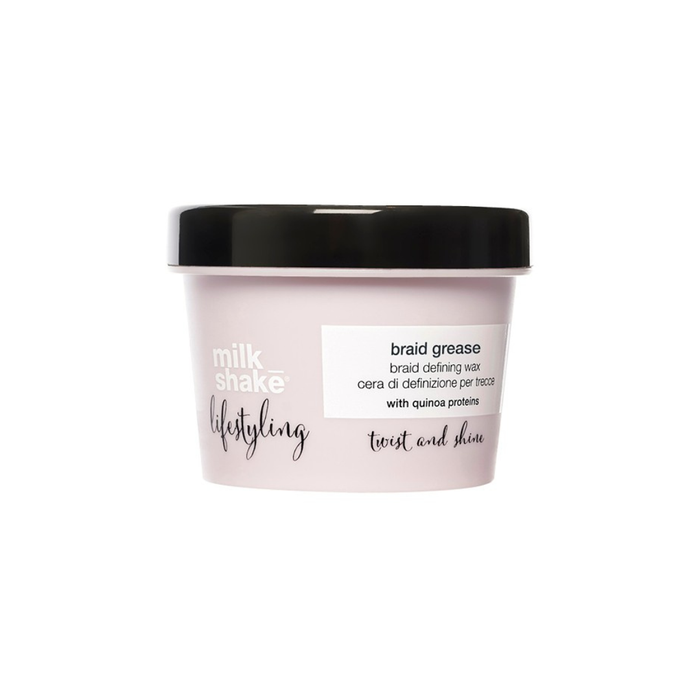 milk_shake Pink container of milk shake styling braid grease on a white background