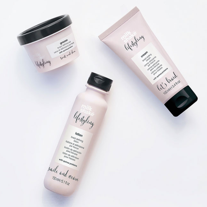 Three hair care products from milk_shake  'Lifestyle' on a white background
