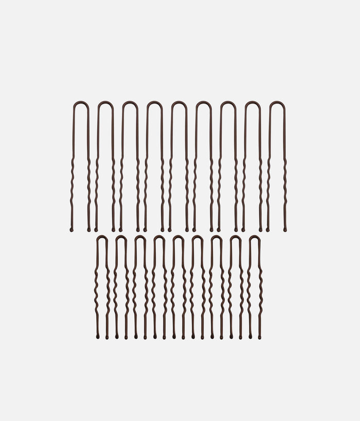 Brown U-Pins 18-Piece Set • Secure Hair Pins for Buns and Updos