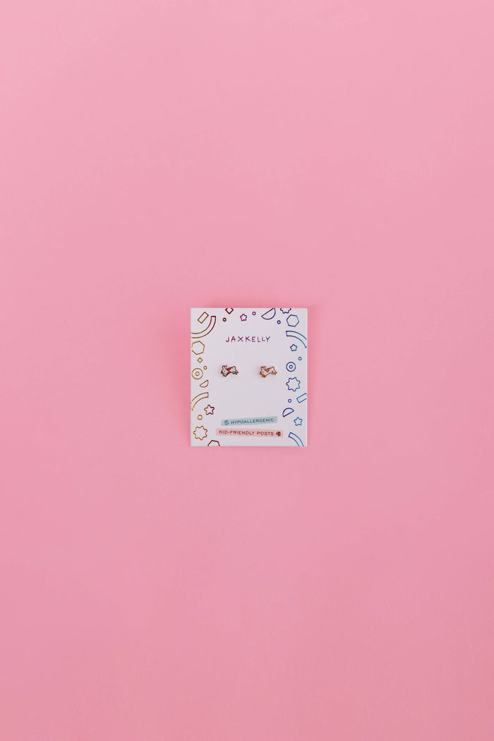 Bunny Enamel Flat Back Kids Earrings