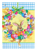 Bunny Wreath Large Flag