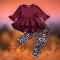 Burgundy Animal Print Set