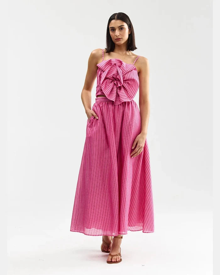 CALLA TOP in Poppy Bark Stripe by Aston Studio