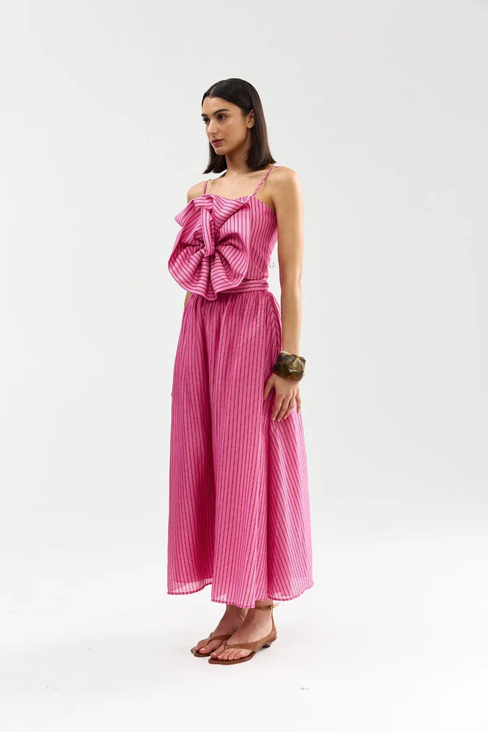 CALLA TOP in Poppy Bark Stripe by Aston Studio
