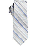 Calvin Klein Big Boys Gemstone Striped Zipper Necktie - Silver