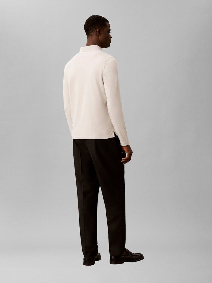 Calvin Klein LS Slim Supima Logo Polo