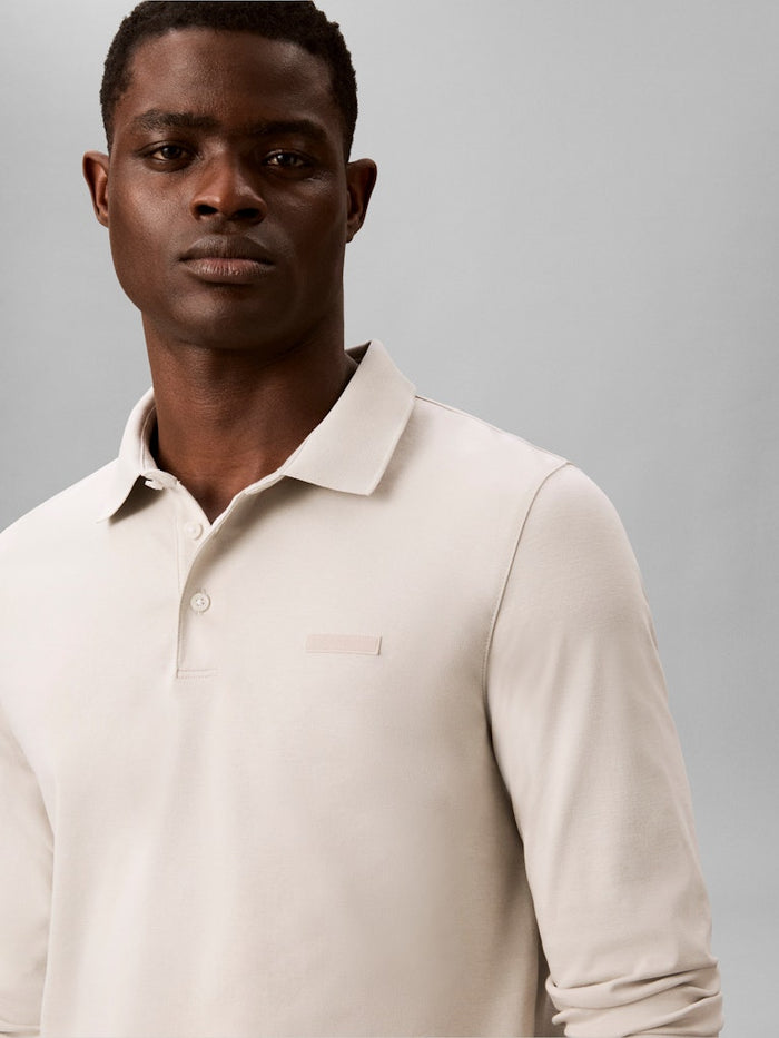 Calvin Klein LS Slim Supima Logo Polo