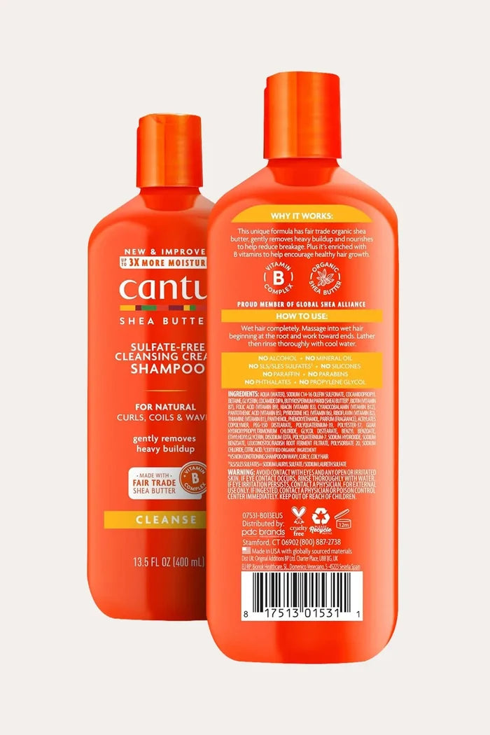 CANTU FOR NATURAL HAIR SULFATE-FREE CLEANSING CREAM SHAMPOO 13.5oz CANTU