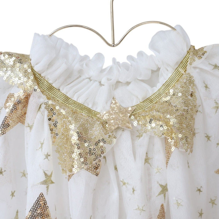 Le Petit Souk - Cape Dress Up - Gold Sequin Star - Details