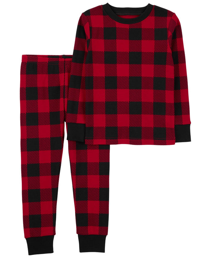Carter's Baby Boys and Baby Girls Buffalo Check 100% Snug Fit Cotton Pajamas, 2 Piece Set