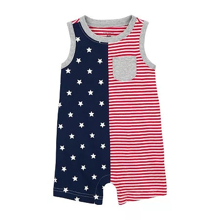 Carter's Baby Boys Sleeveless Romper- Blue