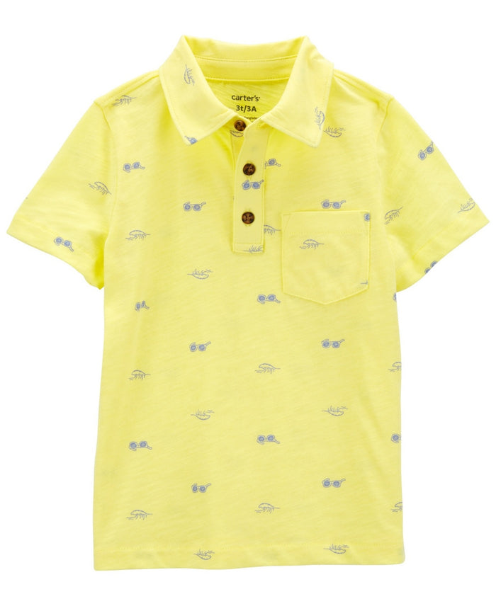 Carter's Toddler Boys Sunglasses Print Polo Shirt - Yellow