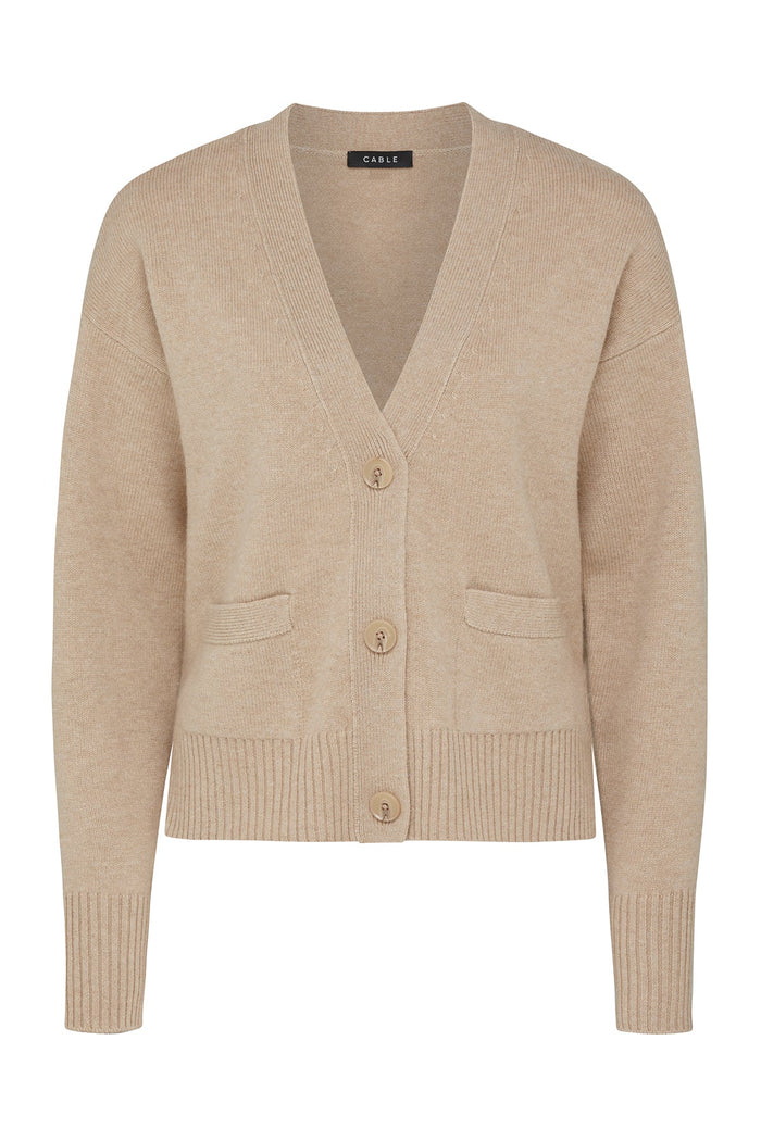 CASHWOOL V CARDIGAN | Camel - Darling & Domain