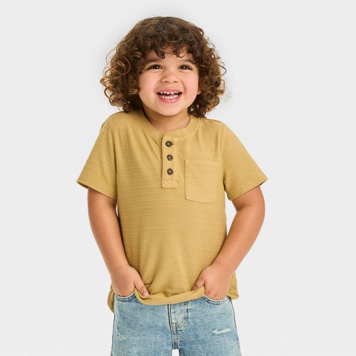 Cat & Jack Toddler Boys' Short Sleeve Henley T-Shirt