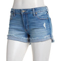 Celebrity Pink Juniors' Mid-Rise Fringe-Cuff Shorts-Runaway Medium
