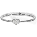 Celestia Heart Hinged Bangle/silver