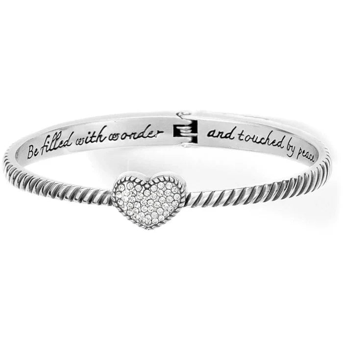 Celestia Heart Hinged Bangle/silver