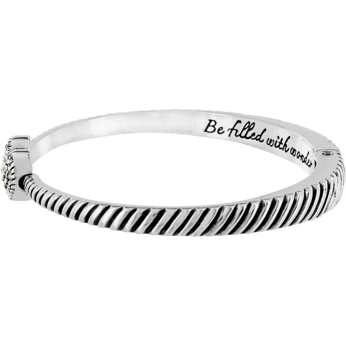 Celestia Heart Hinged Bangle/silver