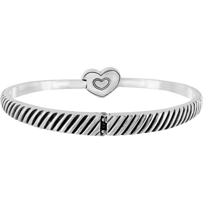 Celestia Heart Hinged Bangle/silver