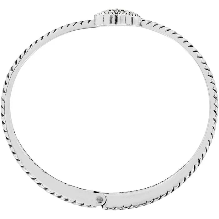 Celestia Heart Hinged Bangle/silver