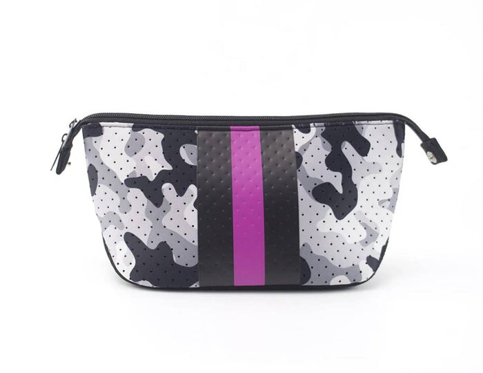 Chasing Portland Neoprene Cosmetic Black Camo Pink Stripe - Taryn x Philip Boutique