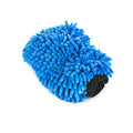 Chenille Mitt blue on a white background.