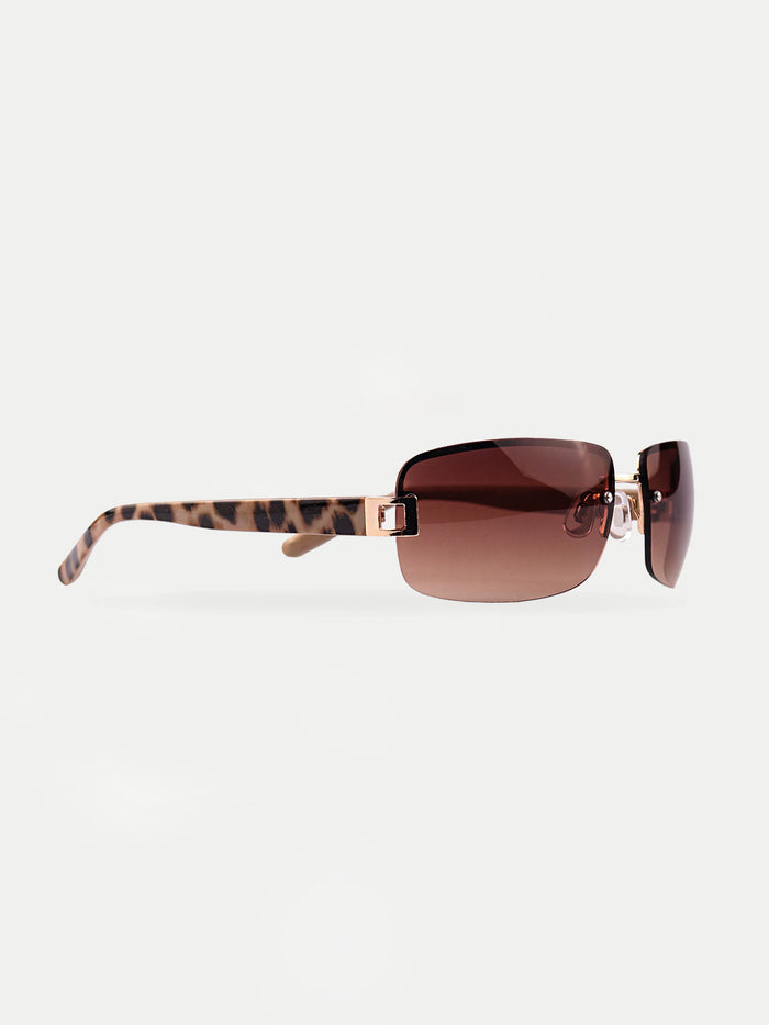 Christina Rectangle Sunglasses | Black/Tort-Image 2