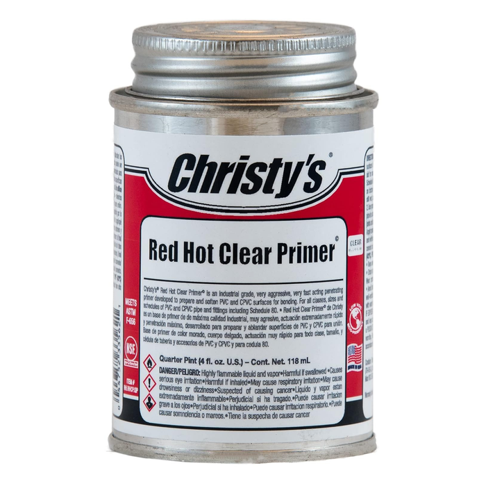 Christy's Red Hot Clear Primer & Clear Medium PVC Pipe Cement Set
