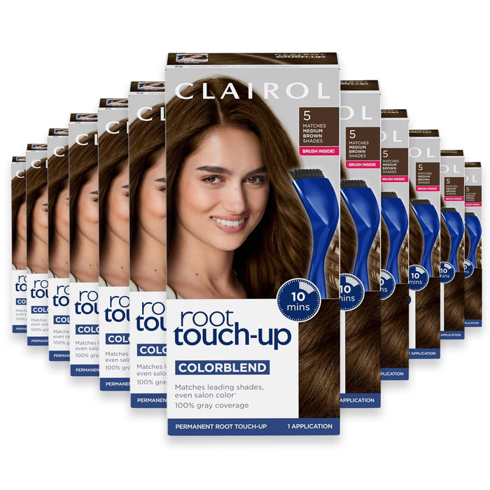 Clairol Root Touch-Up Permanent Hair Color Kit, #5 Medium Brown - 12 Pack