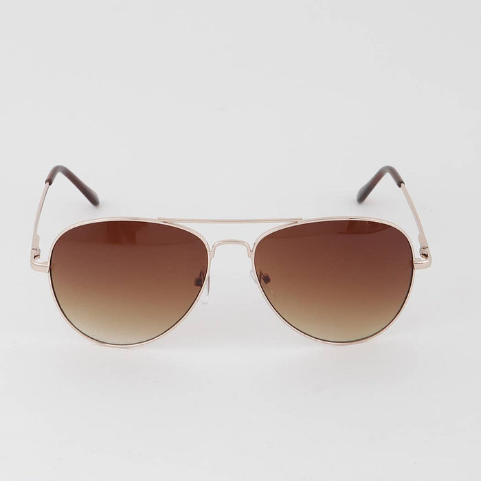 Classic Brown Lens Tinted Aviator Sunglasses