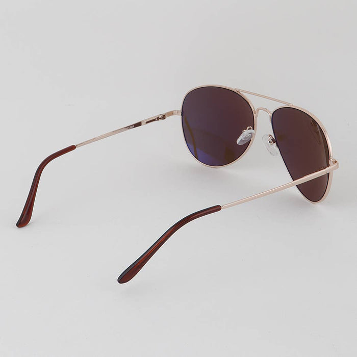 Classic Brown Lens Tinted Aviator Sunglasses