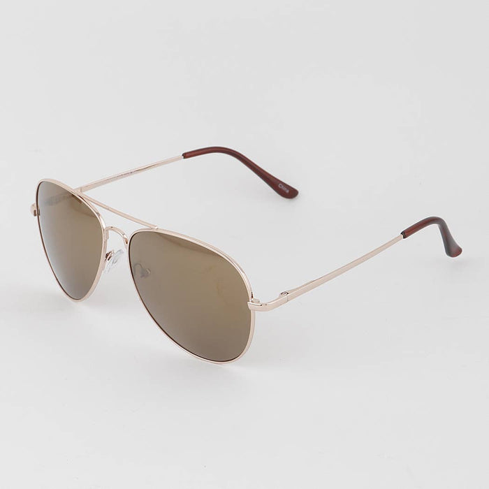 Classic Brown Lens Tinted Aviator Sunglasses